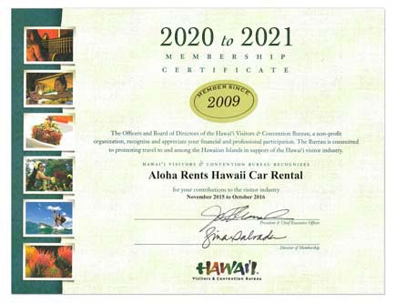 hvcb-member-certificate-2020 Hawaii Visitors & Convention Bureau HVCB Membership Certificate