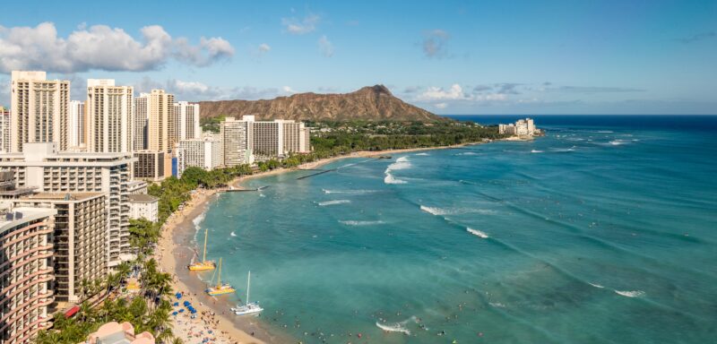 Waikiki Beach and Diamond Head