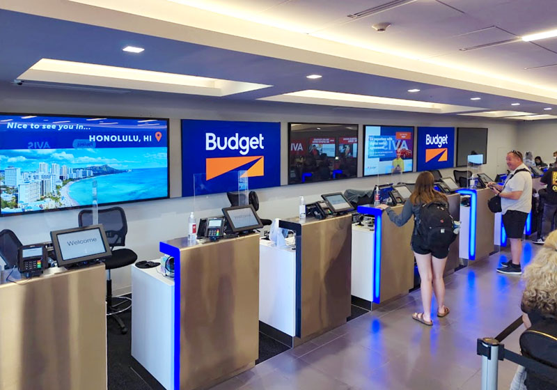 Budget Rent a Car counter at the Honolulu airport