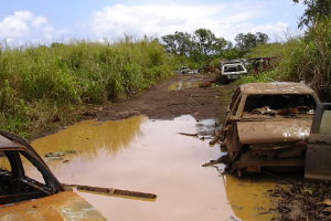 Muddy road in Hawaii