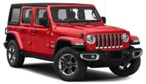 A red Jeep