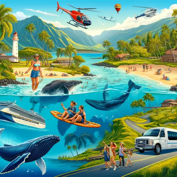 illustration depicting Maui shore excursions
