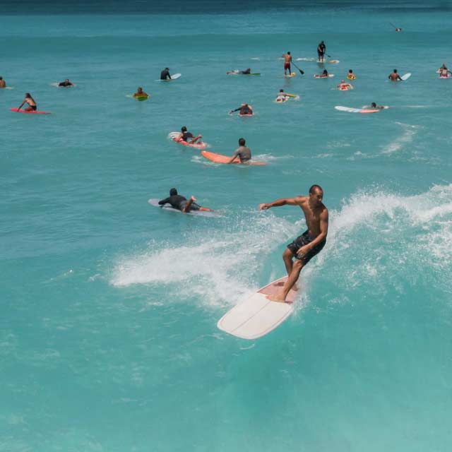 surfing in Waikiki, Oahu